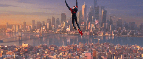 Spider-Man leaps into action in Spider-Man: Into The Spiderverse