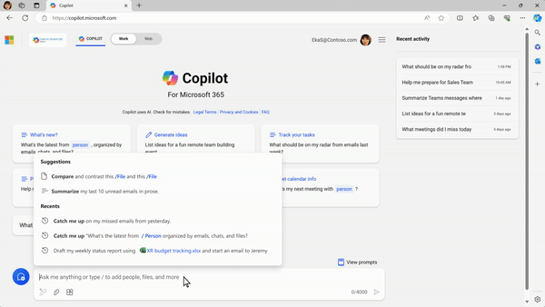 The upcoming auto-complete feature of Copilot for Microsoft 365.