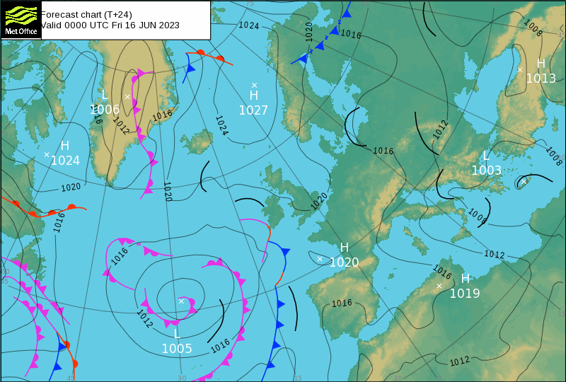 Surface pressure - Forecast chart