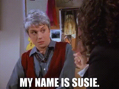 YARN | My name is Susie. | Seinfeld (1989) - S08E15 The Susie | Video gifs  by quotes | d69f9a83 | 紗