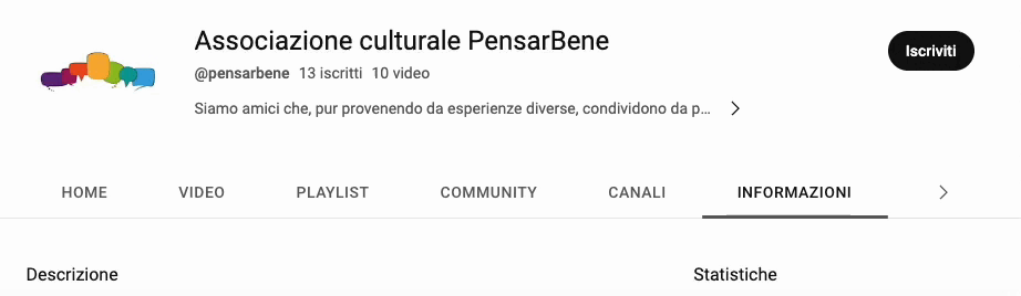 Come iscriversi al canale YouTube di PensarBene