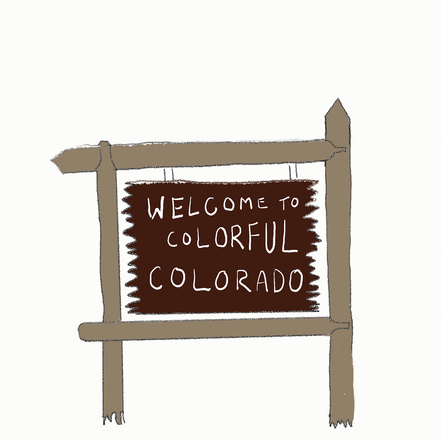 An animation shows a sign reading "Welcome to Colorful Colorado" with a gray wolf then coming into the picture.