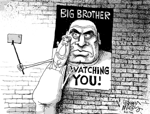 1984 Big Brother Political Cartoons