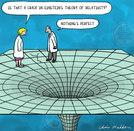 Cartoon: a Flaw in Einstein's Relativity Theory, Cartoon