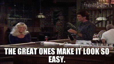 YARN | The great ones make it look so easy. | Cheers (1982) - S01E02 Drama  | Video clips by quotes | 48b43203 | 紗