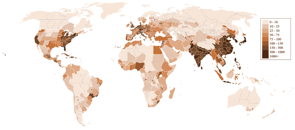 Map of population density