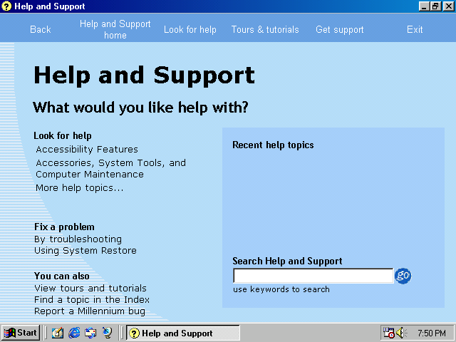 Help and Support Center