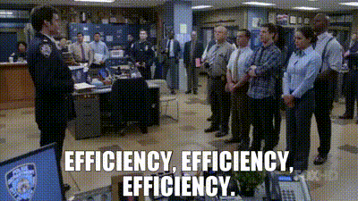 YARN | Efficiency, efficiency, efficiency. | Brooklyn Nine-Nine (2013) -  S03E01 | Video gifs by quotes | 89aed58e | 紗