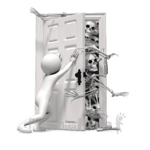 Skeletons Creeping Out Closet | 3D Animated Clipart for ...