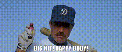 YARN | Big hit! Happy body! | Mr. Baseball (1992) | Video gifs by quotes |  7f4494e1 | 紗
