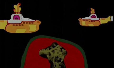 Image result for yellow submarine headlands gif