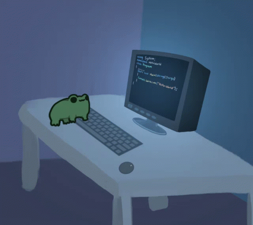 Programming Computer Frog GIF - Programming Computer Frog Nerd Frog GIFs
