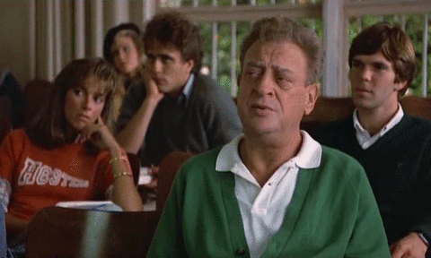 New party member! Tags: what school huh boring back to school rodney rodney  dangerfield dangerfield thornton melon | History youtube, Funny gif,  Comedians