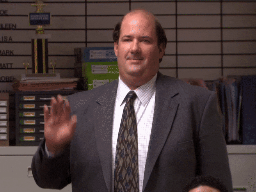 The Office S05E03 - Kevin Awkward Wave GIF by MikeyMo | Gfycat