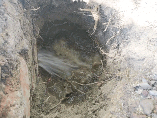 Water exiting the tunnel