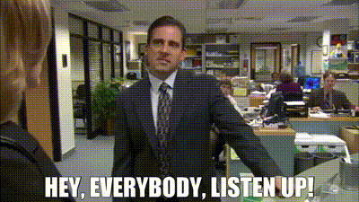 YARN | Hey, everybody, listen up! | The Office (2005) - S02E07 The Client |  Video clips by quotes | 516bad31 | 紗