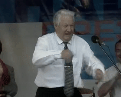 President Boris Yeltsin dancing on Make a GIF
