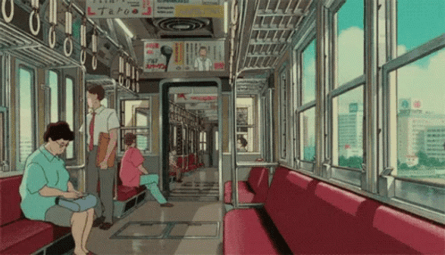 Anime Aesthetic View Inside The Subway GIF | GIFDB.com