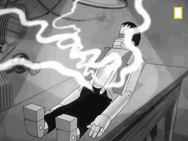 a black and white drawing of a puppet with smoke coming out of it