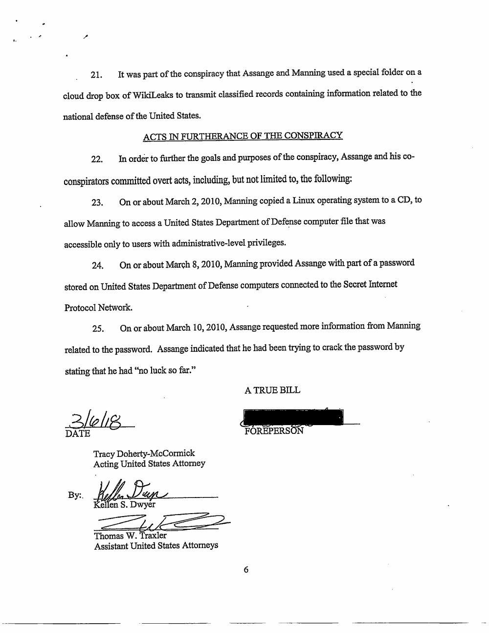 Page 6 of Assange Indictment