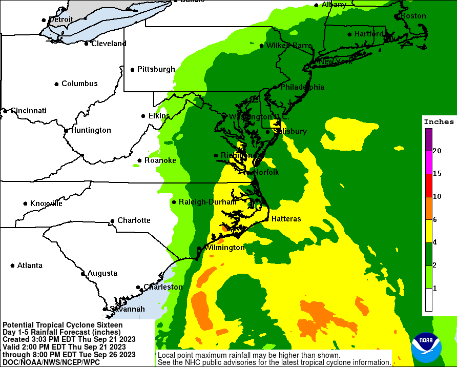 [Image of WPC QPF U.S. rainfall potential]