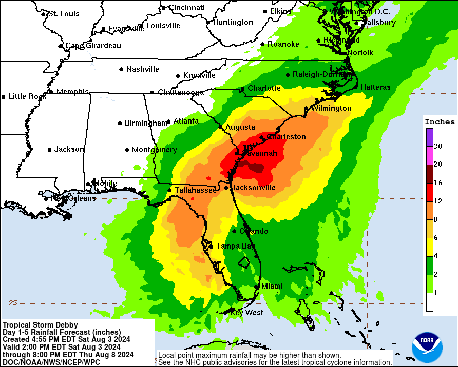 [Image of U.S. rainfall potential]