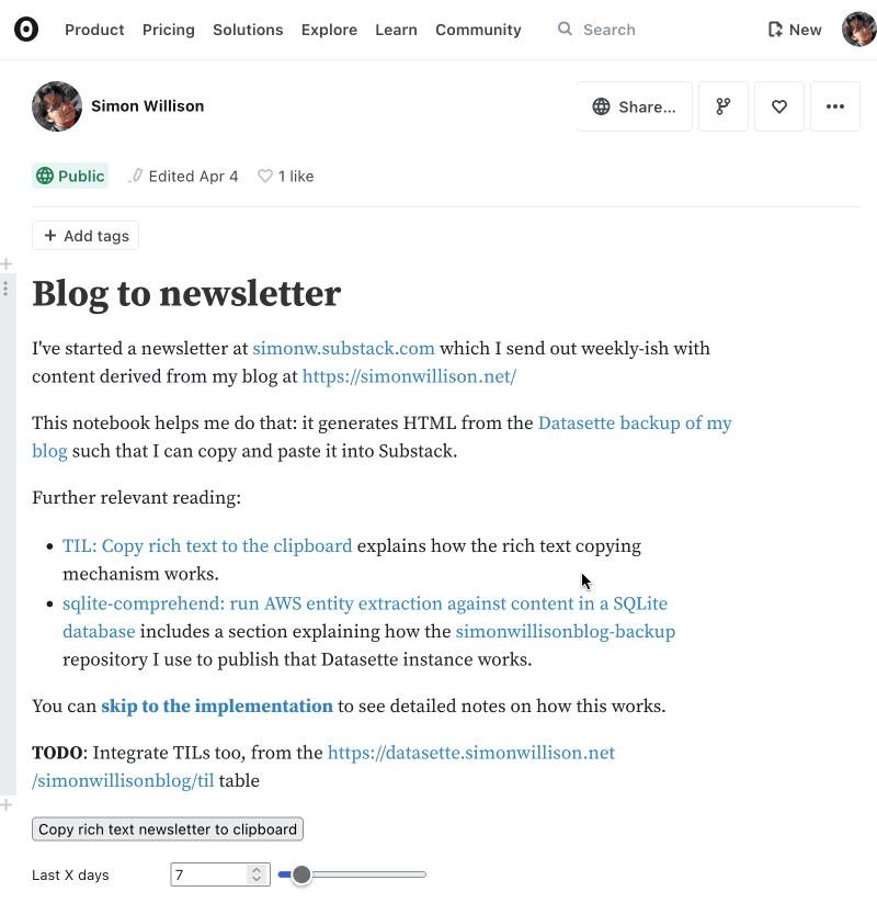 Animated screenshot showing the process of sending the newsletter as described above