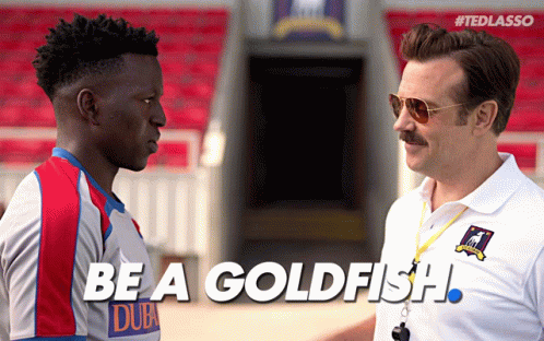 Be a Goldfish. GIF from Ted Lasso