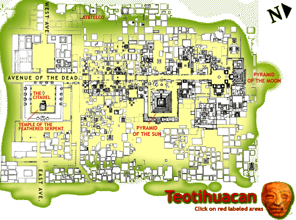 Simplified Map of Teotihuacan with pyramids and urban layout Simplified Map of Teotihuacan with pyramids and urban layout