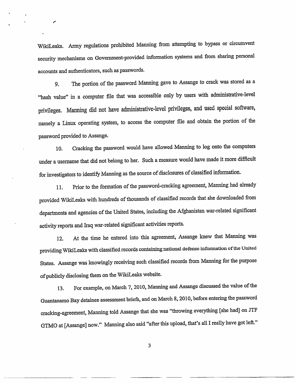 Page 3 of Assange Indictment