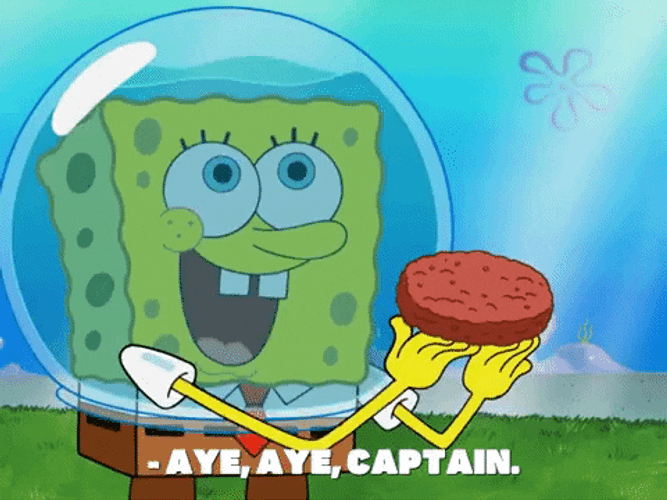 Spongebob Saying Aye Aye Captain GIF | GIFDB.com