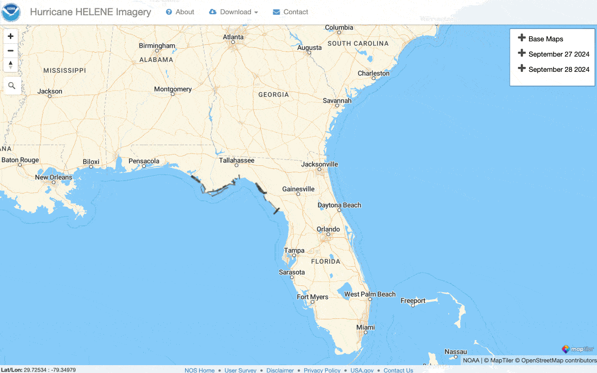 NOAA provides real time weather alerts