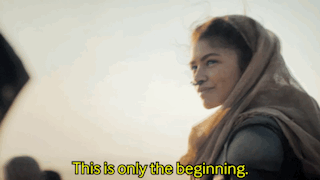 At the end of Dune (2021) Zendaya's character says this despite it being  the last line in the movie. : r/shittymoviedetails