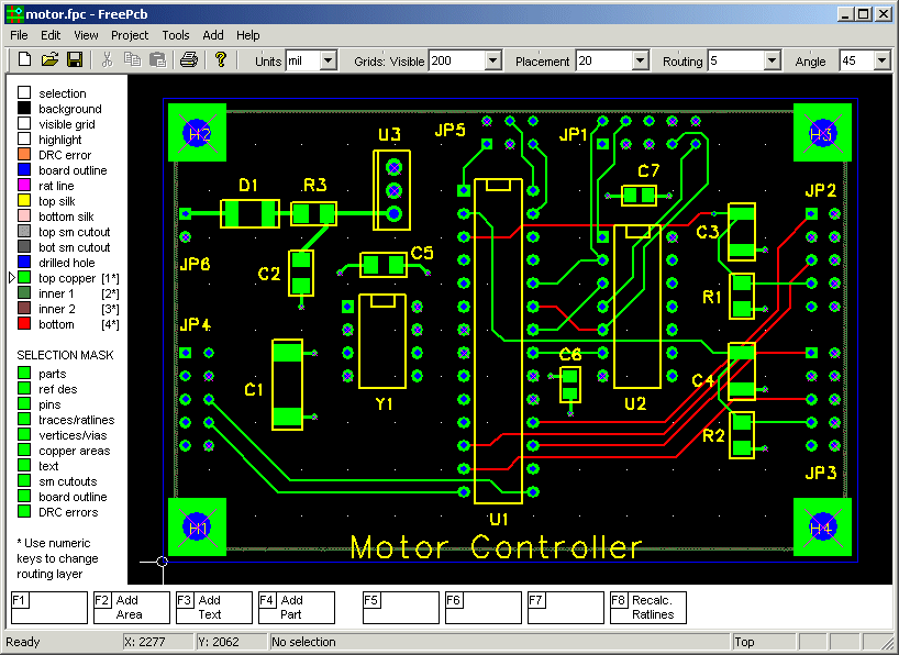 FreePCB: freeware PCB layout software