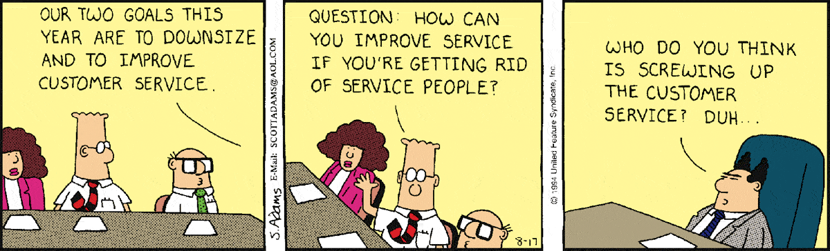 9 Dilbert strips that show how not to treat our customers | by Robert Drury  | Management Matters | Medium