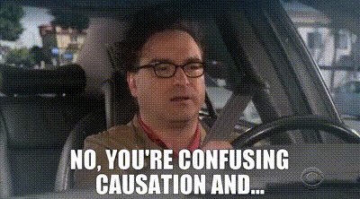 YARN | No, you're confusing causation and... | The Big Bang Theory (2007) -  S12E20 The Decision Reverberation | Video clips by quotes | bbbc19f3 | 紗