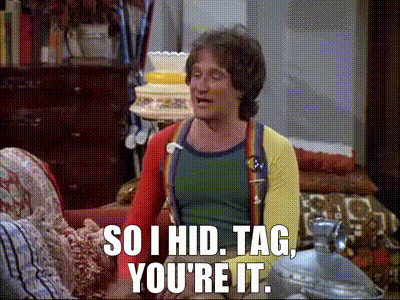 YARN | so I hid. Tag, you're it. | Mork & Mindy (1978) - S01E07 Family |  Video clips by quotes | 022e092b | 紗