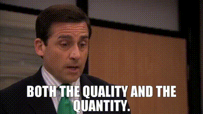 YARN | both the quality and the quantity. | The Office (2005) - S06E17 The  Delivery (Part 1) | Video clips by quotes | 3ab1ecc2 | 紗