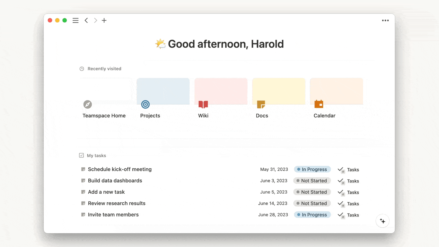 Notion Home Dashboard