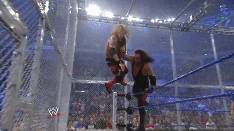 Undertaker Chokeslams Edge through 2 tables in their epic Summerslam 2008  Hell in a Cell Match : r/SquaredCircle