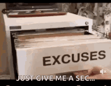 Excuse File Excuses GIF - Excuse File Excuses Too Many Excuses - Discover &  Share GIFs