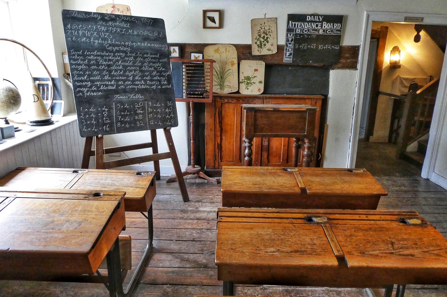 image of an old classroom for article by Larry G. Maguire