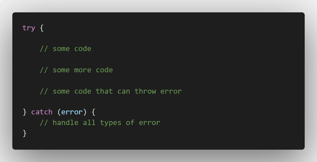 A sample of writing error handling code in plain nodejs app