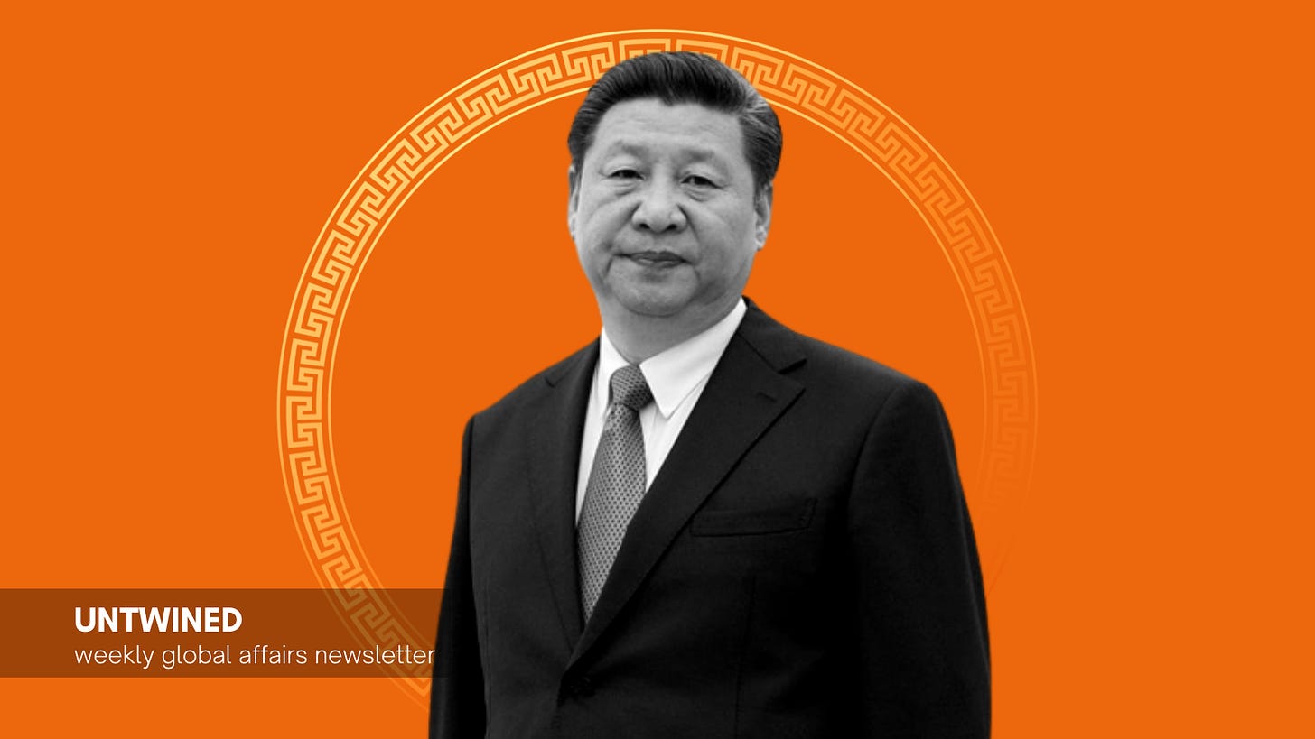 Chinese President Xi Jinping (Original image: 美国之音 (Voice of America), public domain, via Wikimedia Commons; modified for collage)