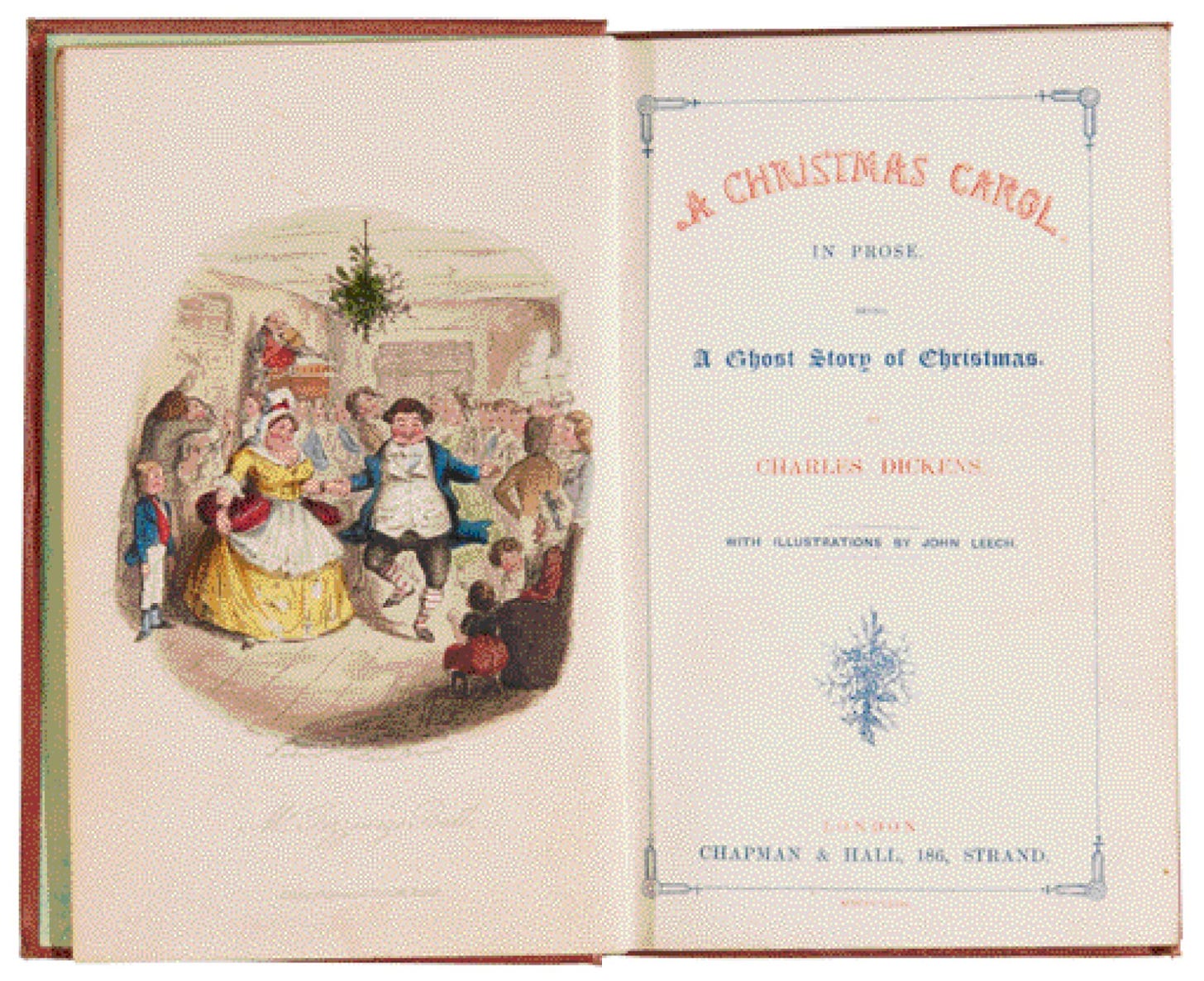 Dickens, A Christmas Carol, 1843, first edition, red and blue title-page,  green endpapers, Stave I | Charles Dickens: The Lawrence Drizen Collection  | Books & Manuscripts | Sotheby's