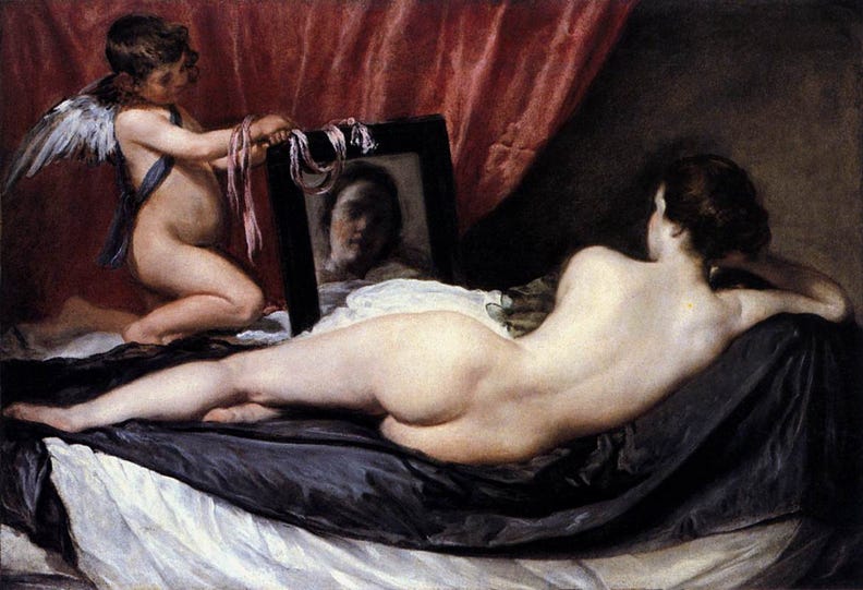 Venus at her Mirror (1648–1651) by Velazquez, National Gallery, London.