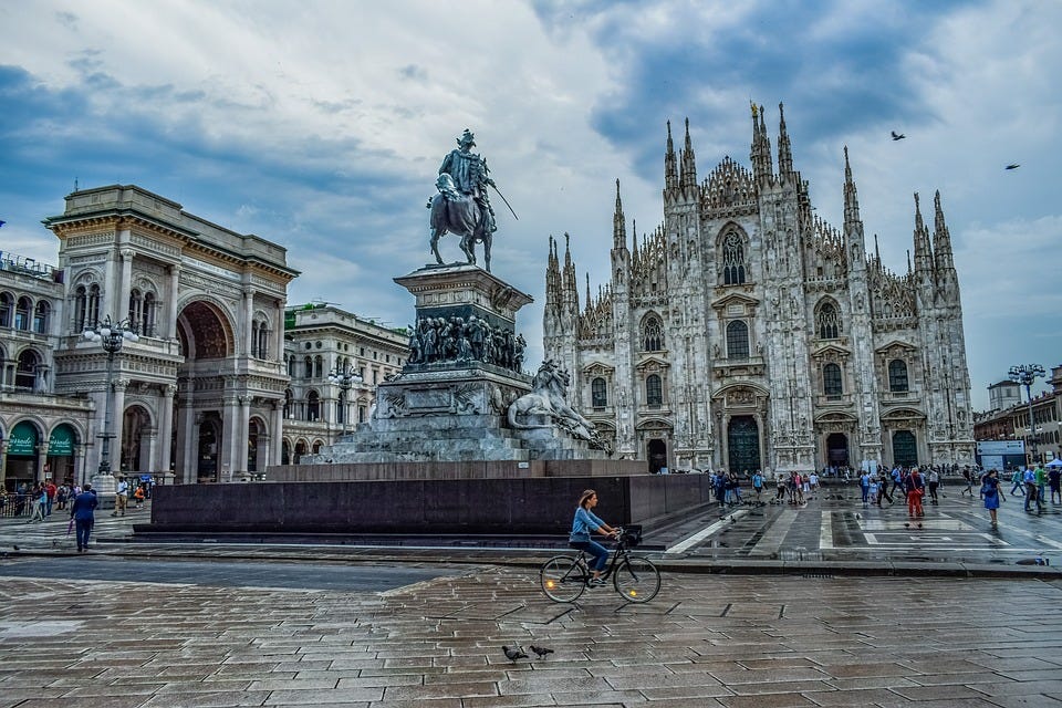 Italië, Milano, Het Duomo Plein, Architectuur, Kerk