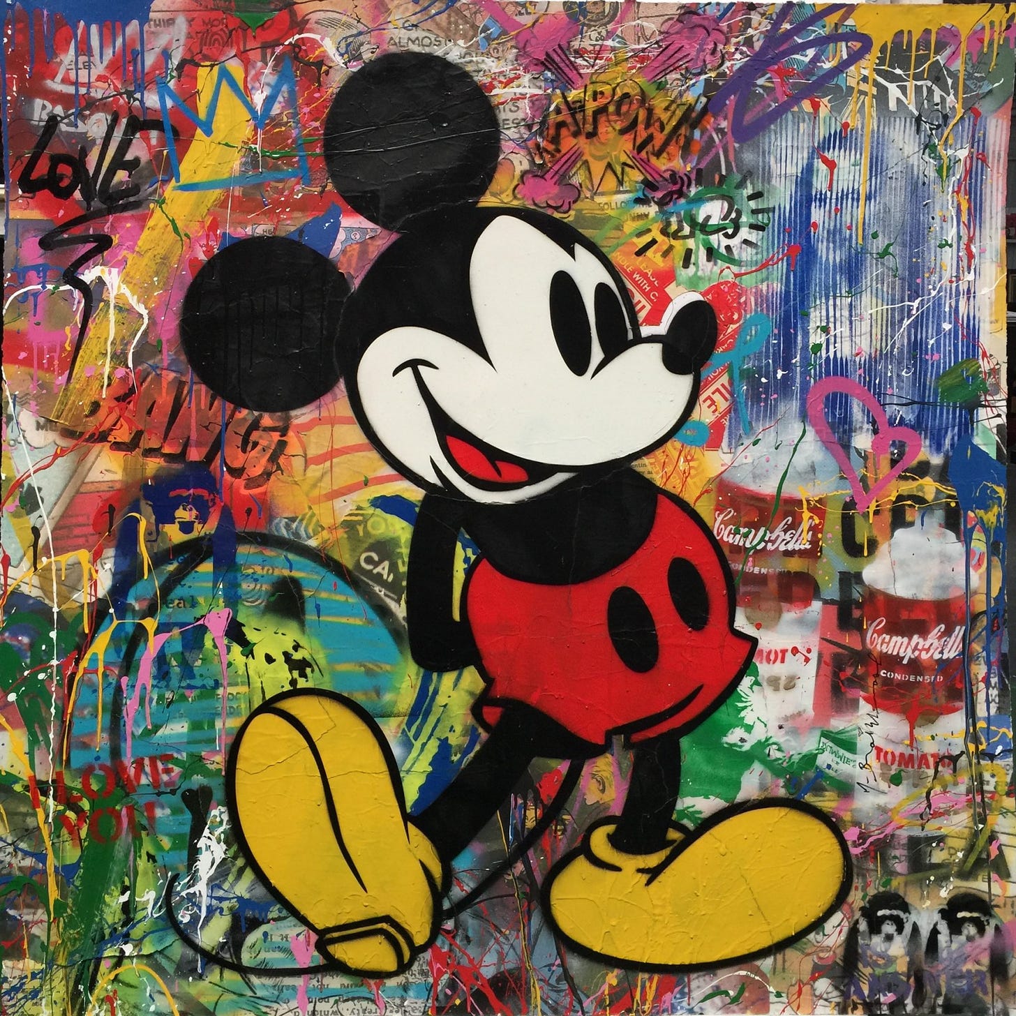 Mr. Brainwash - Mickey (48 x 48) - Denis Bloch Fine Art Gallery
