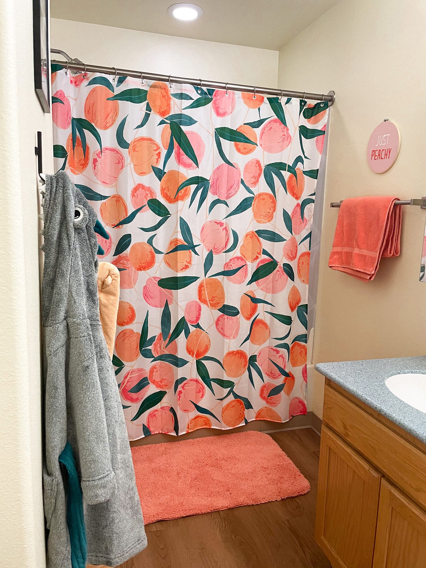 Peach Themed Bathroom Makeover | Under $100