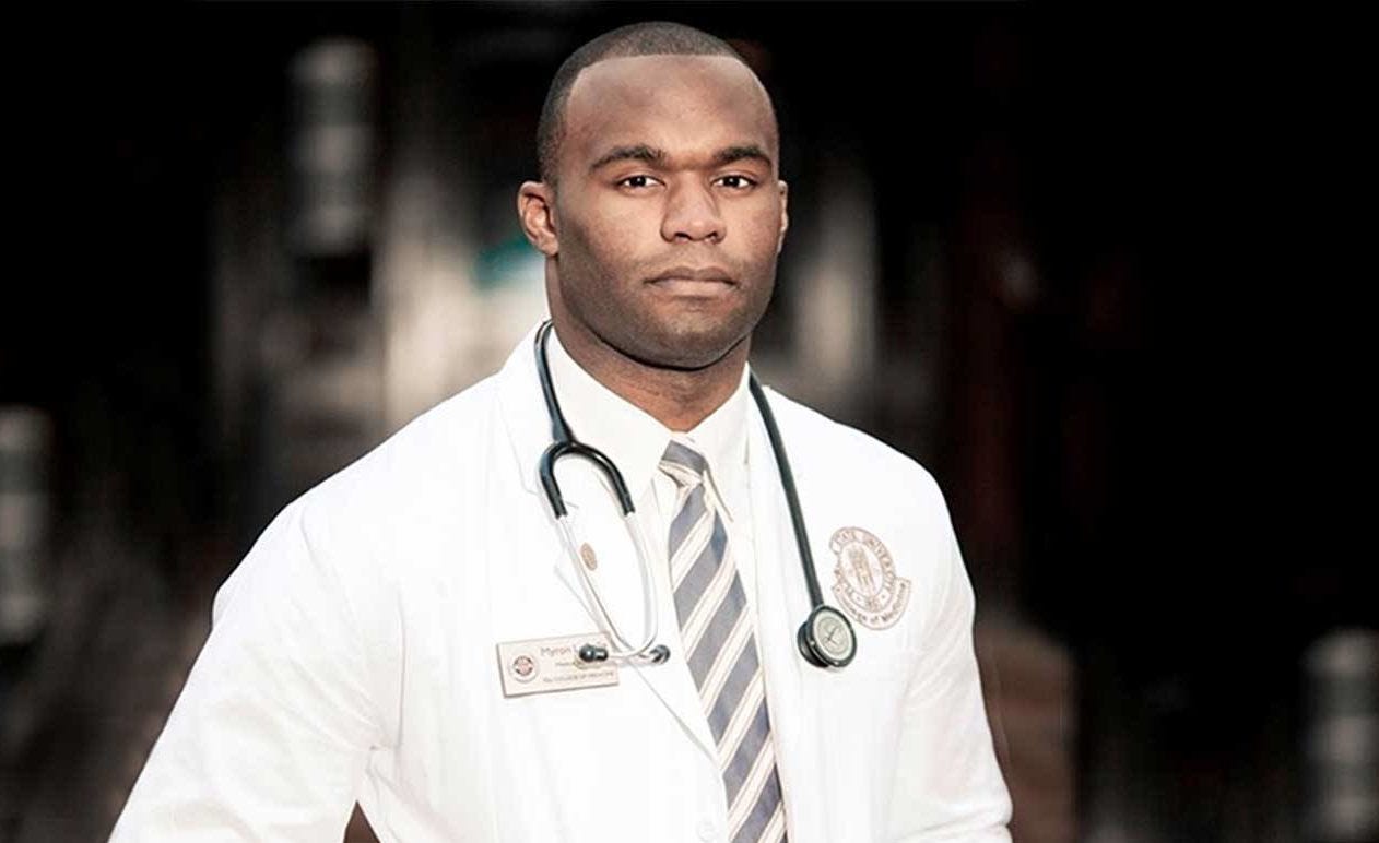 Former NFL Player Myron Rolle Is Now A Doctor Fighting COVID-19